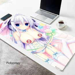 Pads Kawaii Sexy Girl Mouse Pads 90x40cm Gaming Mousepad Gamer Mouse Mat Anime Keyboard Mats Desk Pad Mousepads XXL 90x40cm For Otaku