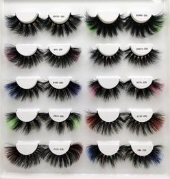 Colorful Eyelashes 3D Color Eye Lashes Natural Long Colors Eyelash Dramatic Makeup Fake Lash Party Colored Eyelash for Cosplay Hal9121874