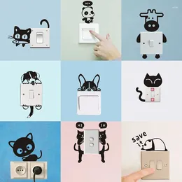 Wall Stickers Different Funny Animals Switch Sticker For Kids Rooms DIY Creative Panda Decal Bedroom Living Room