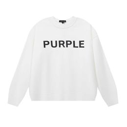 Mens hoodie Luxury Brand Purple Man American Fashion Brand Purple Brand Letter Printed Mens and Womens Loose Casual Round Neck Sweater T157