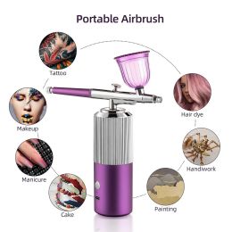 Tool Cordless Mini Airbrush Kit 0.3mm Airbrush Compressor Spray Hydrofacial Moisturising Nail Art Tattoo Craft Tshirt Cake Painted