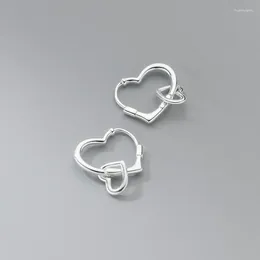 Hoop Earrings Fashion Double Love Heart For Women Girls Elegant Wedding Party Punk Jewelry Gift E775