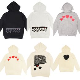 Mens Hoodie Sweatshirts Women Zipper Loose Coat Play Sweatshirt Commes Cardigan Des Small Red Heart Jacket Garcons Standard