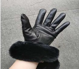 Women winter Fur Genuine Leather softs warm Sexy drive Ladies Sheep Mink velvet fur fuzzy Driving Wedding bride Touch screen glove9743481