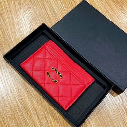 Fashion Wallet Designer Credit ID Card Holder Sheepskin Leather Wallet Money Bags Plaid Cardholder Case For Men Women Fashion Mini Cards Bag Coin Purse With Box 575