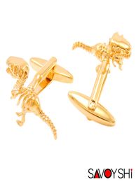 SAVOYSHI 2 Colors Dinosaur Modeling Cufflinks for Mens High Quality Novelty Animal Cuff Link Fashion Brand Men Jewelry Design3088710