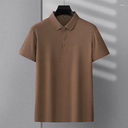 Men's Polos Polo Summer Brocade Ammonia Jacquard Fabric Solid Colour Short Sleeve T-shirt Business Casual Thin Tops Tees Clothing