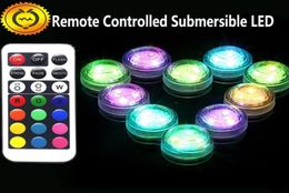 10pcs Party Mini LED Strings With 1piece Battery Remote Control Submersible Table Lamp Indoor Decoration Christmas Wedding Lightin4246237