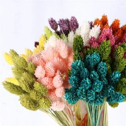 Decorative Flowers Natural Dried Gem Grass 20/55pcs Jewelry Phalaris Preserved Flower Bouquet Living Room Hoom Boho Decor Pography Props