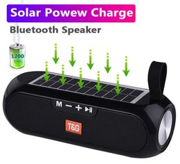 TG182 Solar Charging Bluetooth Speaker Portable Column Wireless Stereo Music Box Loudspeaker Sport Outdoor Waterproof Speakers Bas4289602