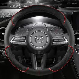 Steering Wheel Covers PU Leather DERMAY Car Cover For Mazda6 ATENZA Mazda3 Axela Mazda5 2 CX3 CX4 CX5 CX7 RX8 Miata Auto Accessories