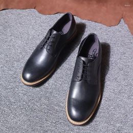 Dress Shoes Men Casual Luxury Classic Lace Up Oxfords Fashion Black Business Leather For Party