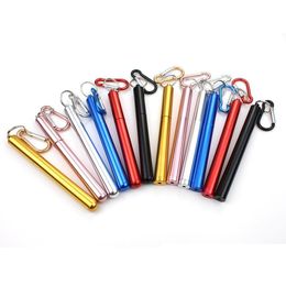 Drinking Straws Portable Reusable Sts Stainless Steel Metal Telescopic Foldable With Aluminium Case Cleaning Brush1925816 Drop Delive Dhajr