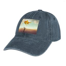 Berets Glow Goldfish Cowboy Hat Black Beach Hats Baseball Cap Sun For Children Men's Women's