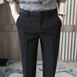 Men's Suits 2024 High Waist Straight Suit Pants Mens Solid Colour Casual Business Versatile Trousers Men
