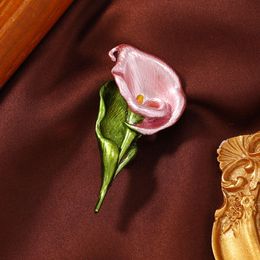 New Carnation Brooch Simple Women's Sweater Glazed Elegant Flower Pins Winter Coat Accessories