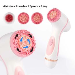 Devices 3in1 Electric Facial Cleansing Brush Face Deep Cleaning Silicone Brush Rotating Vibration Massager Skin Blackhead Pore Cleaner