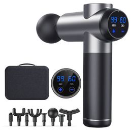 Massage Gun Massager LCD Screen 99Gears 8Heads Electric Fascia Gun for Neck Foot Body Massager 240227