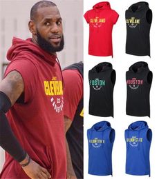 Spring Summer Mens T Shirt Hooded Tshirts for Men Sleeveless Sport Top Tees Men Training Shirts Basketball Team and Star Print S6006327