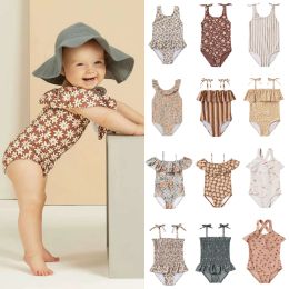 Swimwear Kids Swimwear One Piece Sets 2022 RC Brand New Summer Girls Cute Fashion Print Swimsuits Baby Toddler Holiday Bikini Clothes