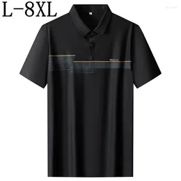 Men's Polos 8XL 7XL 6XL 2024 Summer High End Comfortable Breathable Polo Shirt Men Business Casual Mens Shirts Loose Camisa Masculina