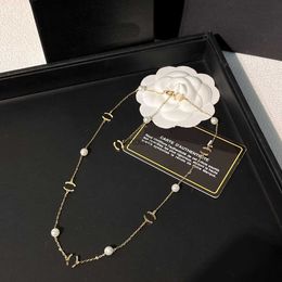 Necklaces Necklaces Brand Pearl Necklace Designer Necklaces Love Women Plated Stainless Letter Jewellery Adjustable 240228