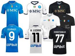 23 24 NAPOLI soccer jerseys Maglia Naples ZIELINSKI ANGUISSA OLIVERA KVARATSKHELIA Men football shirt OSIMHEN FABIAN LOZANO SSC Napoli mans Maillots de foot