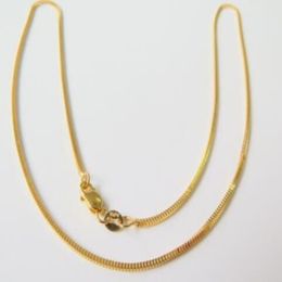 17 7inches 18K Solid Yellow Gold Chain Necklace Men&Women Milan Chain 2 7-3g261M