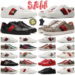 Designer Casual Shoes Bee Ace Sneakers Women Men Italy Snake Leather Chaussures Tiger Embroidered Black White Green Stripes Sports Trainers