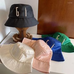 Wide Brim Hats Embroided Letter Fisherman Hat Fashion For Men Women Brand Cap Summer Sunhats Tops Quality With 5 Colours