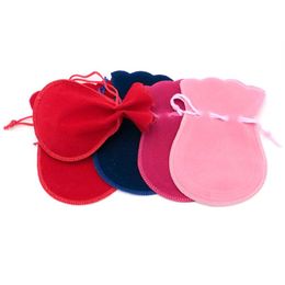 400pcs lot Small Velvet Drawstring Cotton Gifts Bag Pouches 7 9cm fit Necklace Bracelet Jewellery Package Presents Bags320h