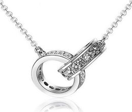 2021 LOVER Dual Circle Pendant Necklaces Gold Silver Colour Designer Necklace for Women Vintage Jewellery Set Collar Costume infinity5349743