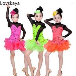 Stage Wear Performance Long-sleeved Clothes Children's Latin Dance Costumes Girl