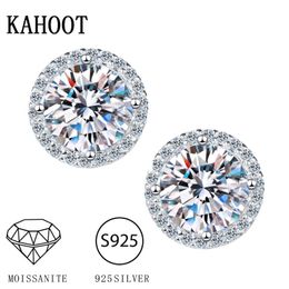 925 Sterling Silver 1 Carat Round Earrings Engagement Wedding Daily Work Party Travel Luxurious Gift For Women 240227