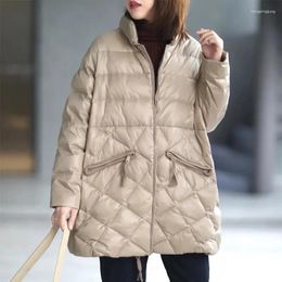 Women's Trench Coats Extra Large Women Thicke Cotton Padded Coat Autumn Winter Jacket Clothes 2024 Loose Mid Long Outerwear Female
