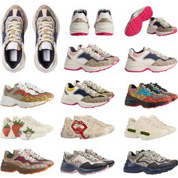 2024 Luxury Men and women Beige Multicolor Casual Shoe Designer Men Trainers Vintage Chaussures Ladies Leather Shoes Sneakers