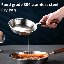 1317CM Stainless Steel Steak Egg Fry Pan Suit For Induction Cooker Gas Stove Kitchen Nonstick Frying Cooking Utensils 240226