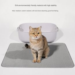 Housebreaking Waterproof EVA Cat Litter Mat 60*90cm EVA Double Layer Pet Litter Box Mat Nonslip Sand Cat Pad Cat Litter Cleaning 6 Colours