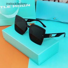 Original 1to1 H family sunglasses womens fashion personality trend popular art polarizers new orange glasses MS70