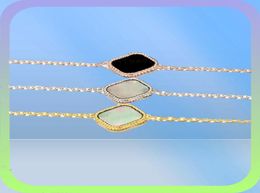 Classic Fashion 4Four Leaf Clover Single flower Pendant Charm Bracelets Chain 18K Gold Agate Shell MotherofPearl for Women Girl5994292