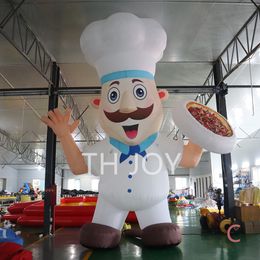 wholesale free shipment outdoor activities 8mH (26ft) With blower Advertising model inflatable chef cook man with pizza,2024 new inflatable chef balloon