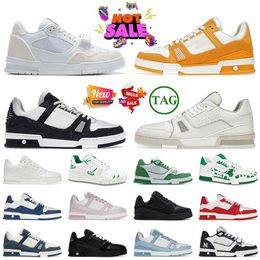 Fashion Top Quality Luxury OG Original Calfskin White Black Low Casual Designer Shoes Womens Mens Overlays Platform Virgil Sneakers Trainer Green Leather Loafers