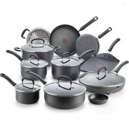 Cookware Sets Cooking Pot Set Dishwasher Safe Black Lid 350F Pots And Pans Non-stick For Kitchen Offers Dining