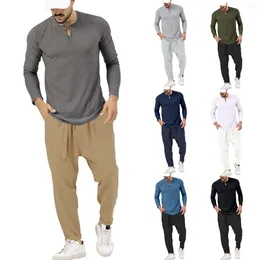 Men's Tracksuits Fall Breathable Wrinkle Two Piece Suit Roll Sleeve Nights Costumes For Men Mens Fashion Slim Fit