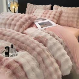 sets Winter Warm Thickened Velvet Bedding Set Luxury Double Bedsheet Quilt Cover Pillowcase 4pcs Home Textile Queen Duvet Cover Set