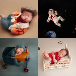 Sets Dvotinst Newborn Baby Photography Props Handmade Knitted Cute Cartoon Hat Outfit 2peice Fotografia Studio Shooting Photo Props