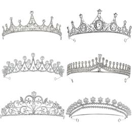 Pearl rhinestone jewelry cake Crown adult birthday party alloy Crown Princess wedding dress hair accessories bridal headdress wholesale