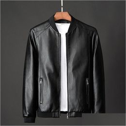 Men'S Jackets Mens Jackets Leather Jacket Bomber Motorcycle Men Biker Pu Baseball Plus Size 7Xl 2022 Fashion Causal Jaqueta Mascino J4 Dh3Kc