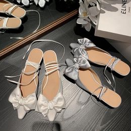 Sandals Exquisite Bowknot Summer Shoes Wedding Women Elegant Bride High Heels Ankle Cross Strap Pumps Sexy Pointed Stilettos