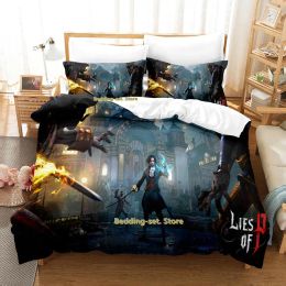 sets Game Lies Of P Bedding Set Single Twin Full Queen King Size Bed Set Adult Kid Bedroom Duvetcover Sets Anime Bed Sheet Set
